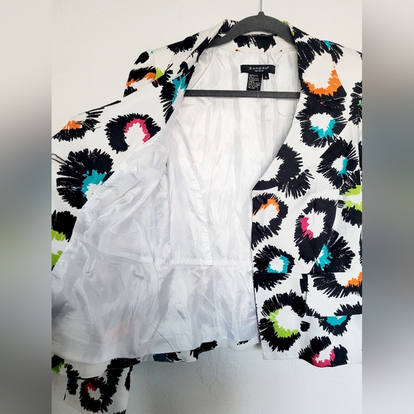 Sandro Paris Women's Luxe Stretch Cotton Blazer Jacket Lined Abstract Small - Picture 13 of 16